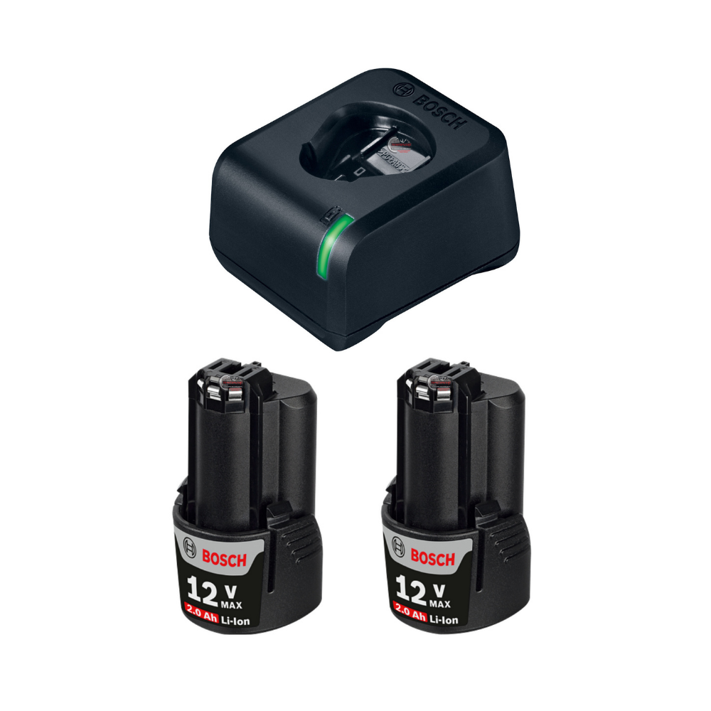 Kit-Cargador con 2 Baterías 12V 2Ah BOSCH